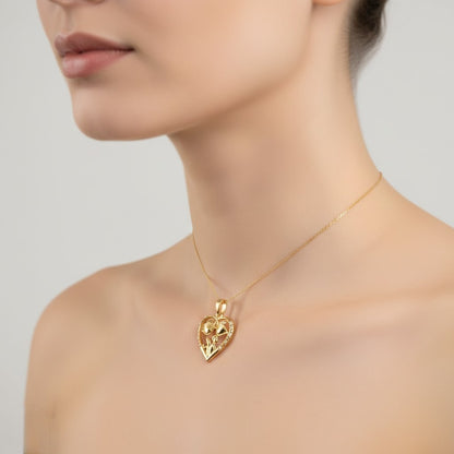 9K Love Couples Diamond Gold Pendant
