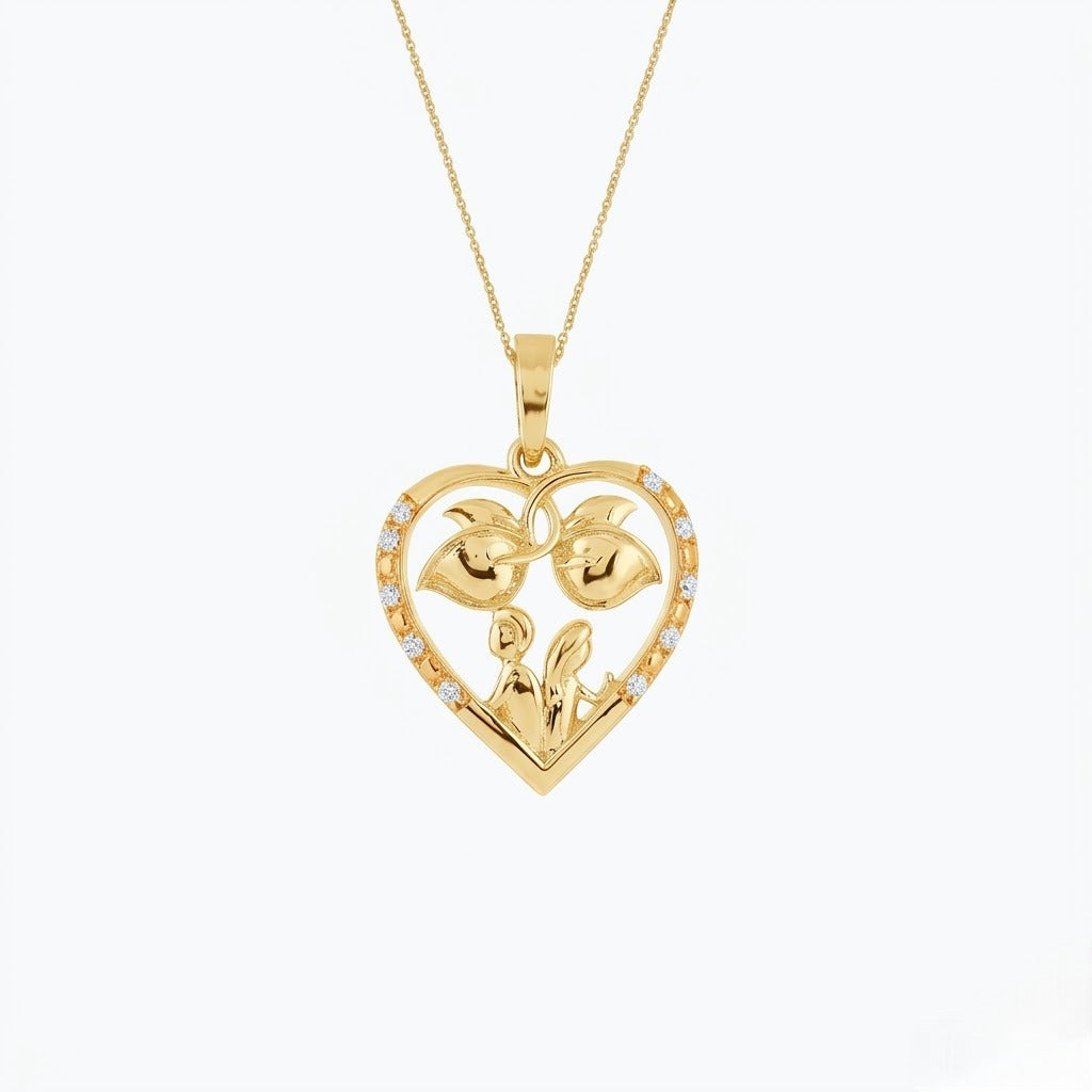 9K Love Couples Diamond Gold Pendant