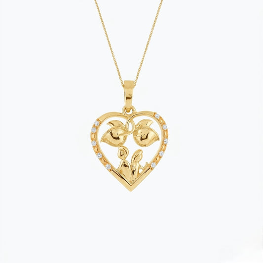 9K Love Couples Diamond Gold Pendant