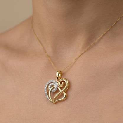 Artistic Swirl Heart Diamond Pendant