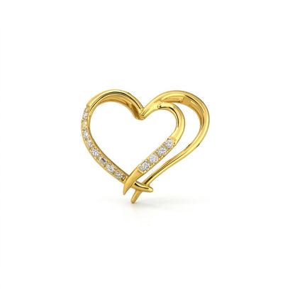 Open Embrace Double Heart Diamond Pendant
