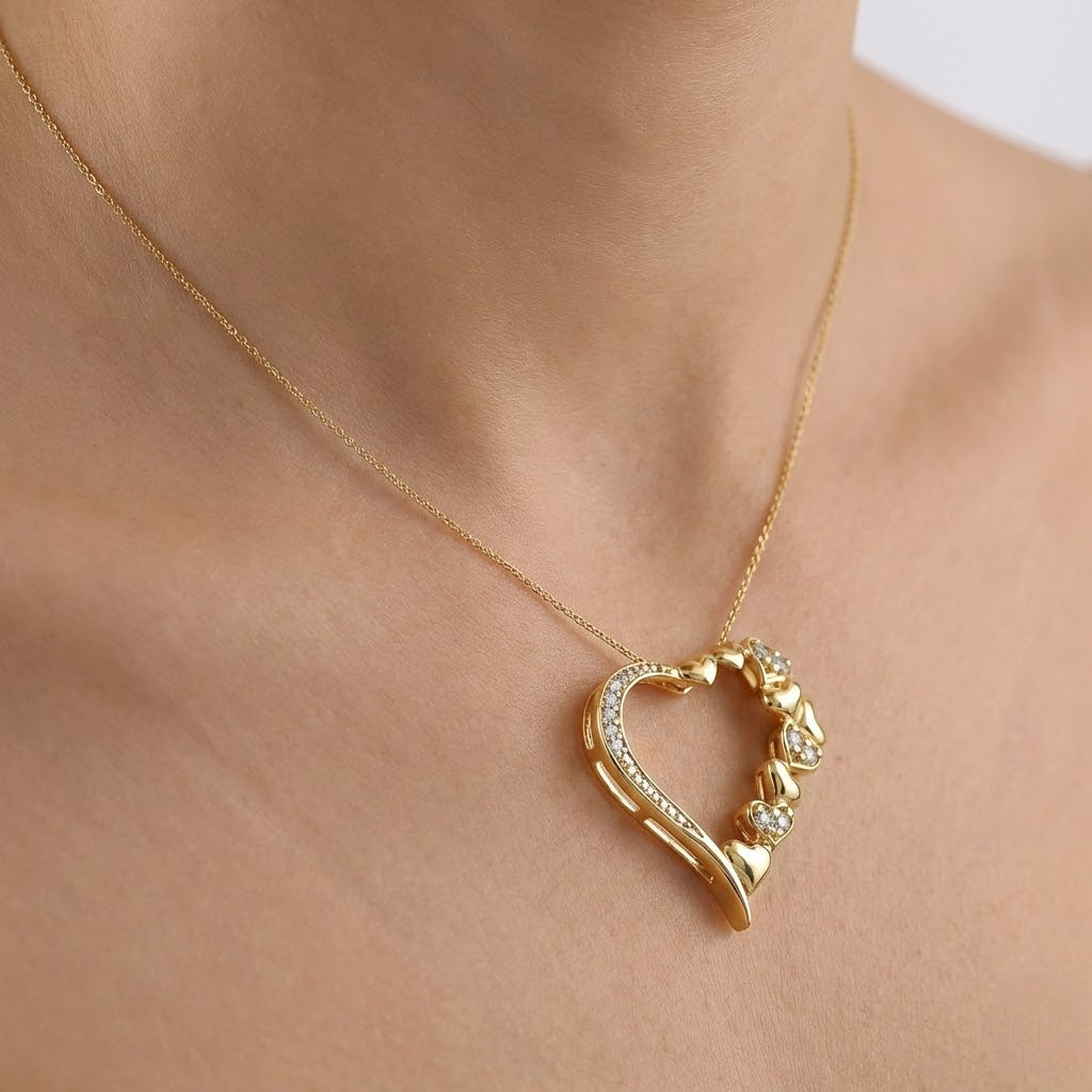 Cascade of Hearts Diamond Pendant