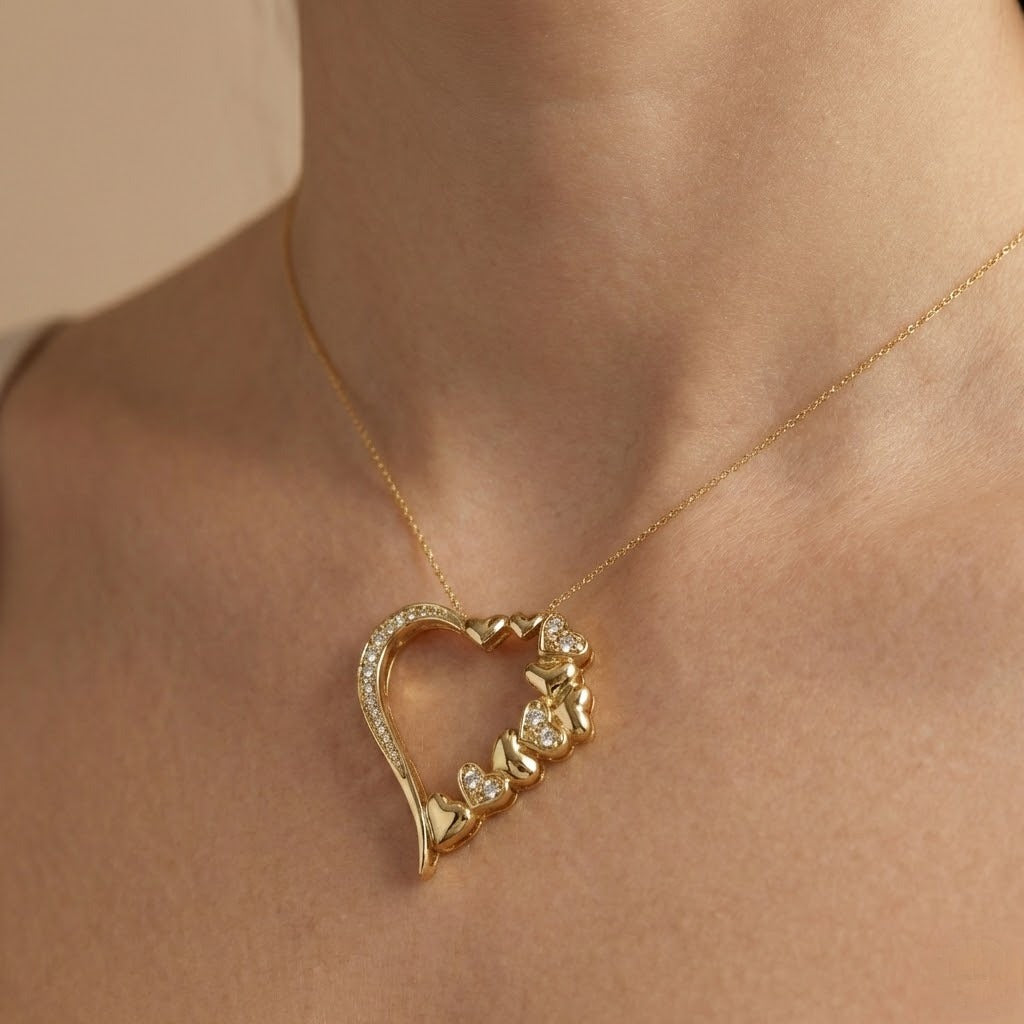 Cascade of Hearts Diamond Pendant