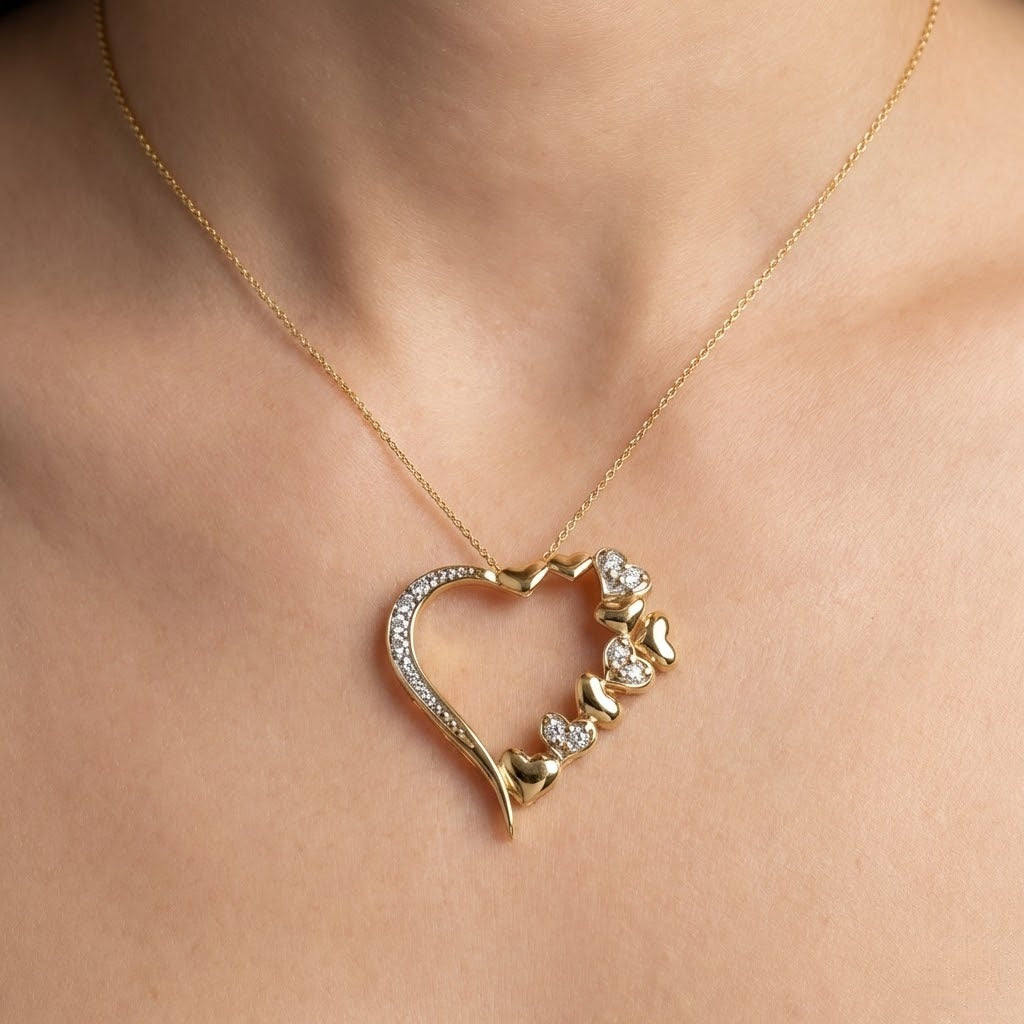 Cascade of Hearts Diamond Pendant