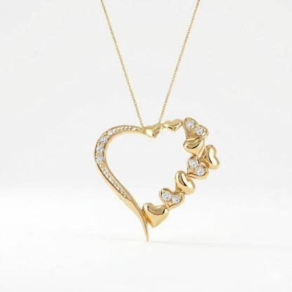 Cascade of Hearts Diamond Pendant