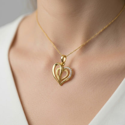 Interlinked Twin Heart Pendant