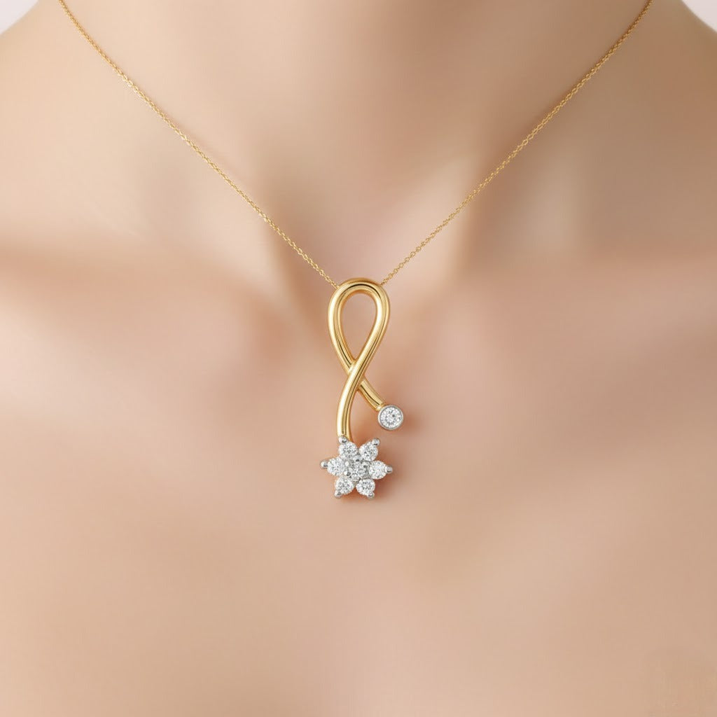 Infinity Style 9K Diamond Gold Pendant