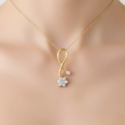Infinity Style 9K Diamond Gold Pendant