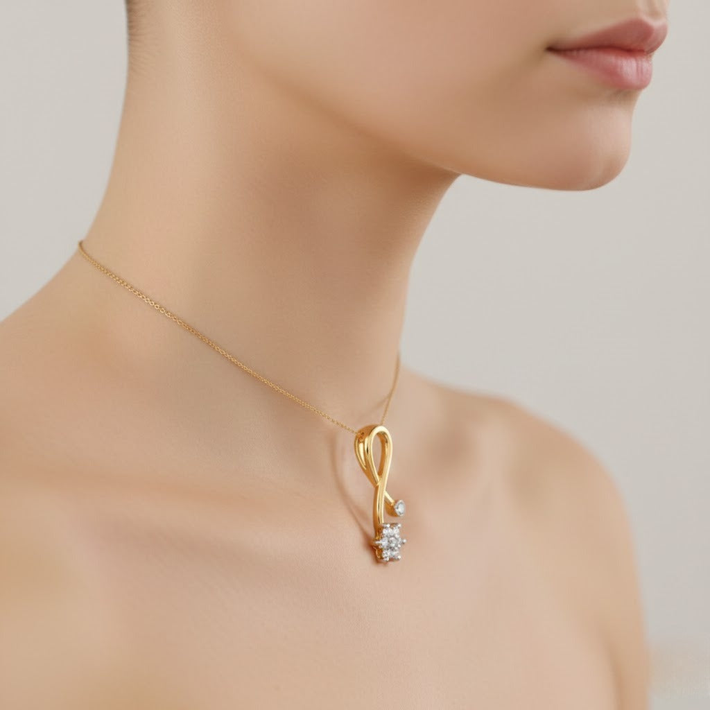 Infinity Style 9K Diamond Gold Pendant