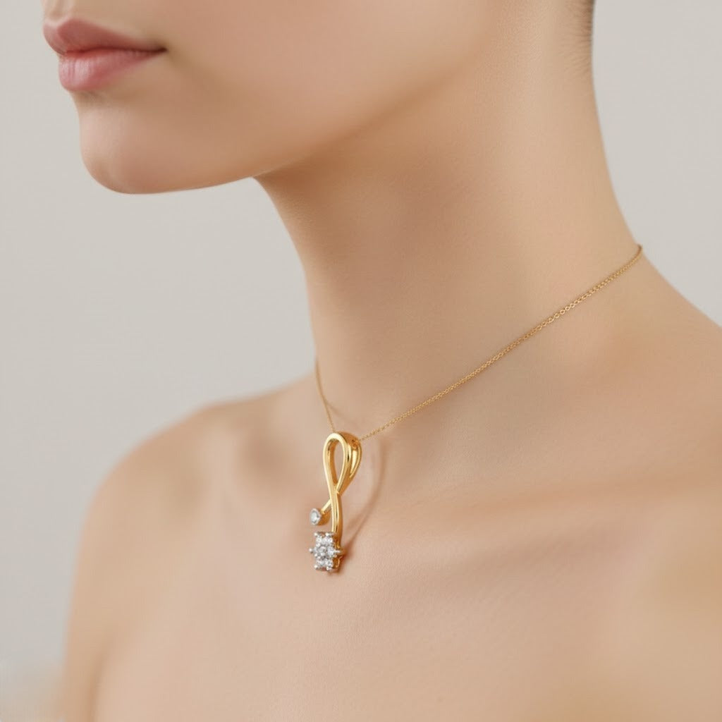 Infinity Style 9K Diamond Gold Pendant