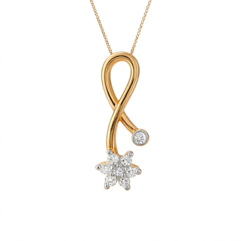 Infinity Style 9K Diamond Gold Pendant