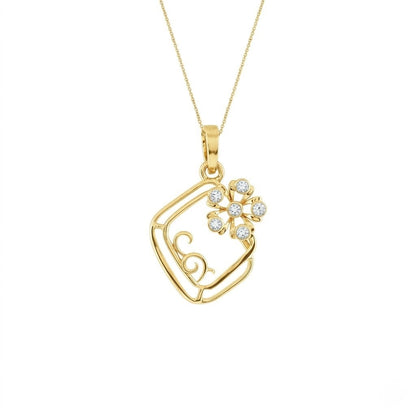 Floral Frame Diamond Pendant
