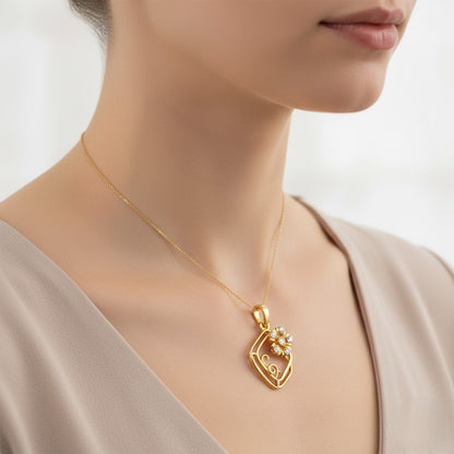 Floral Frame Diamond Pendant