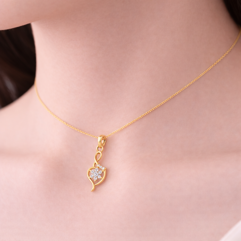 Infinity Bloom Diamond Pendant in 9 Karat Gold
