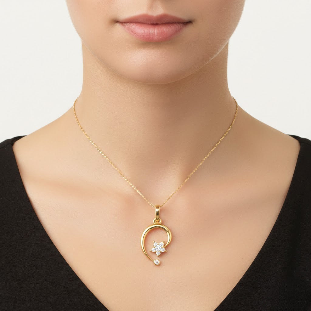 Starlight Orbit Diamond Pendant in 9 Karat Gold