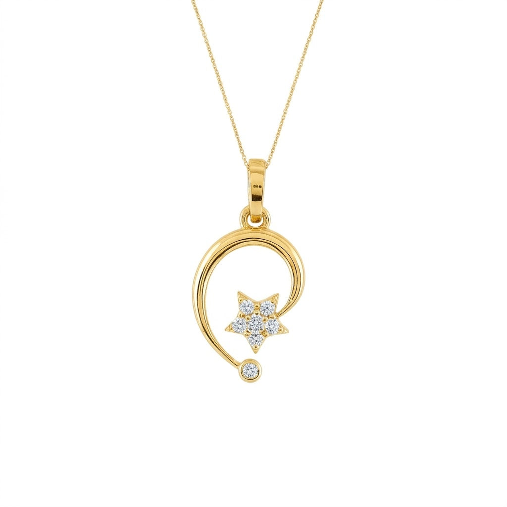 Starlight Orbit Diamond Pendant in 9 Karat Gold