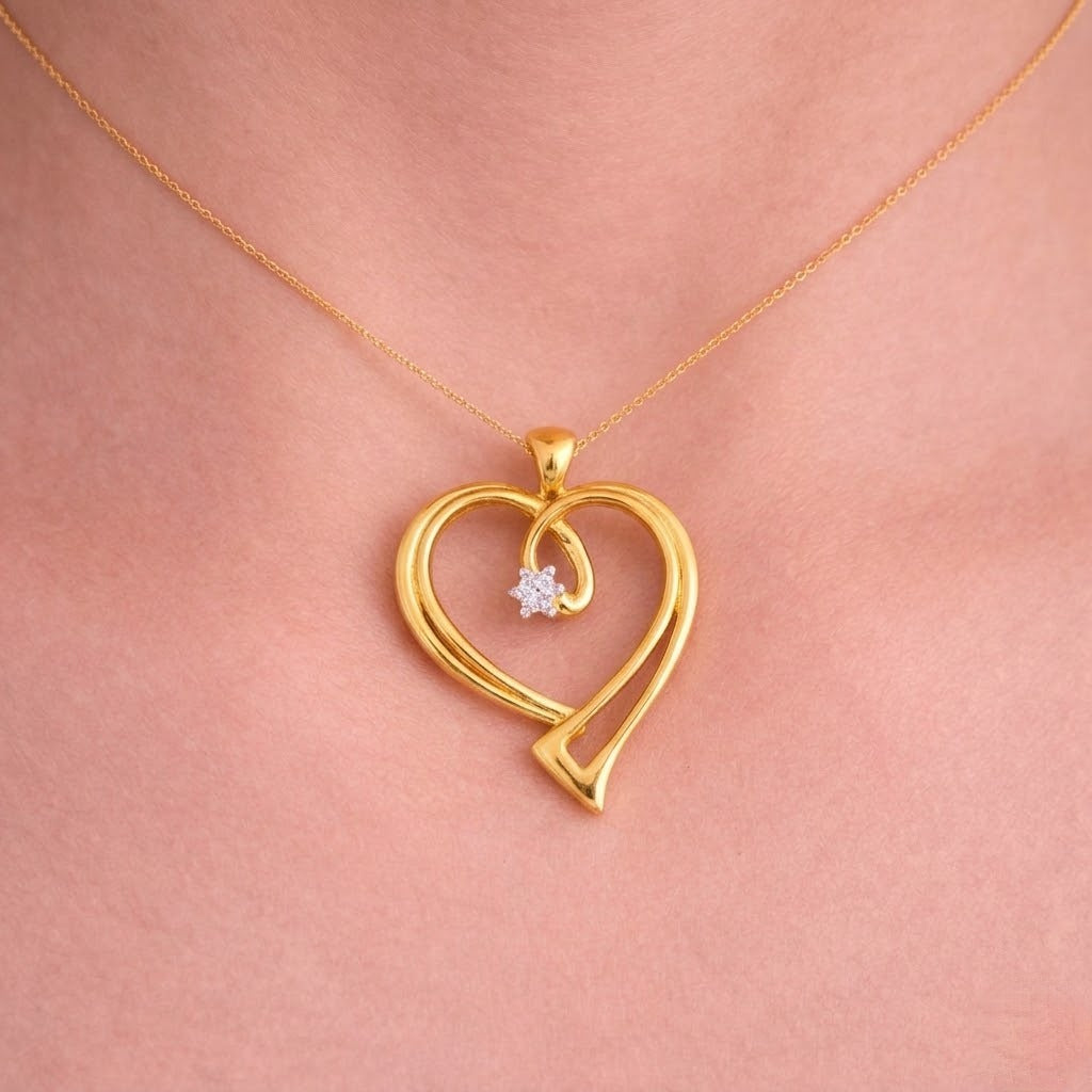 Elegant Heart Diamond Pendant