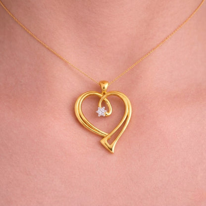 Elegant Heart Diamond Pendant