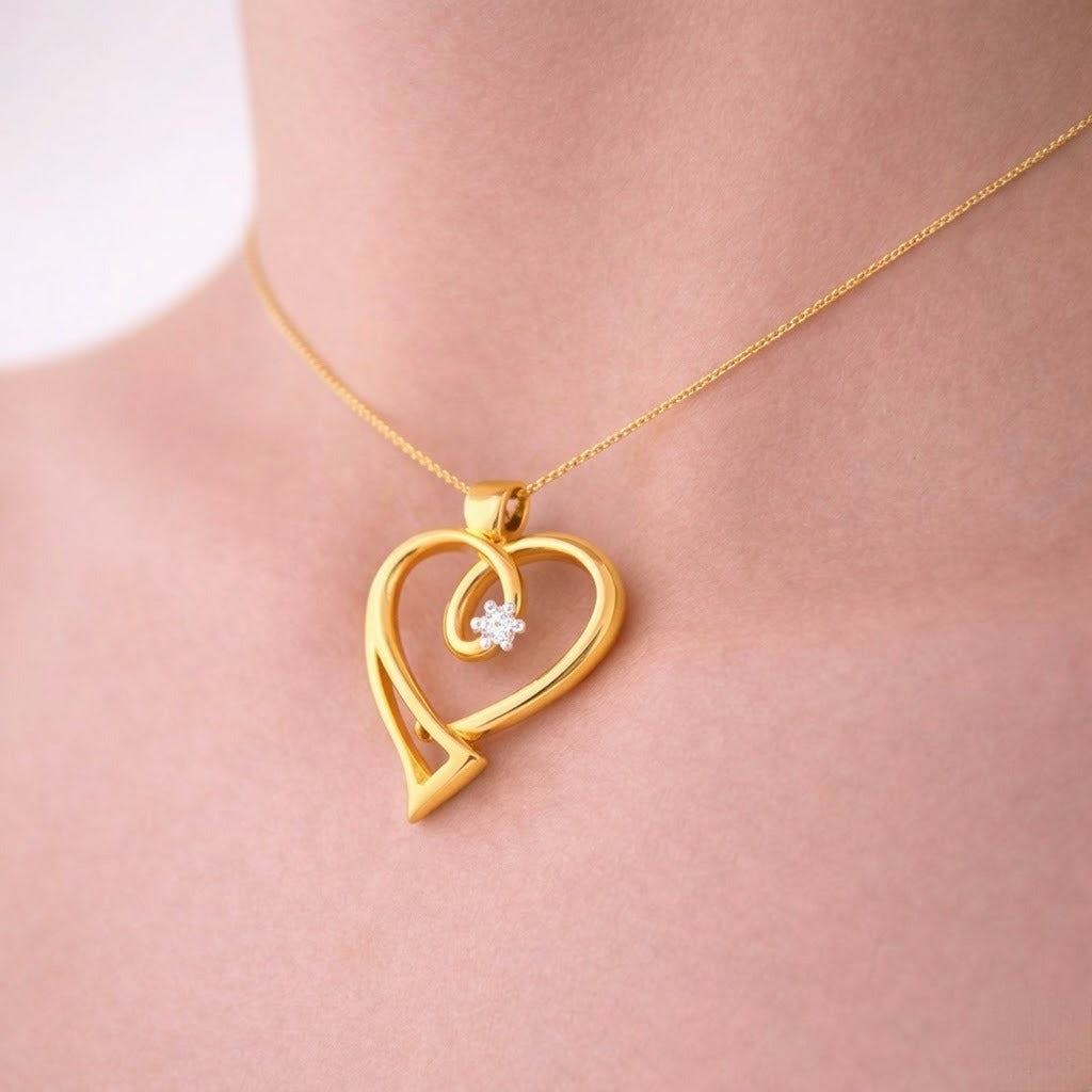 Elegant Heart Diamond Pendant