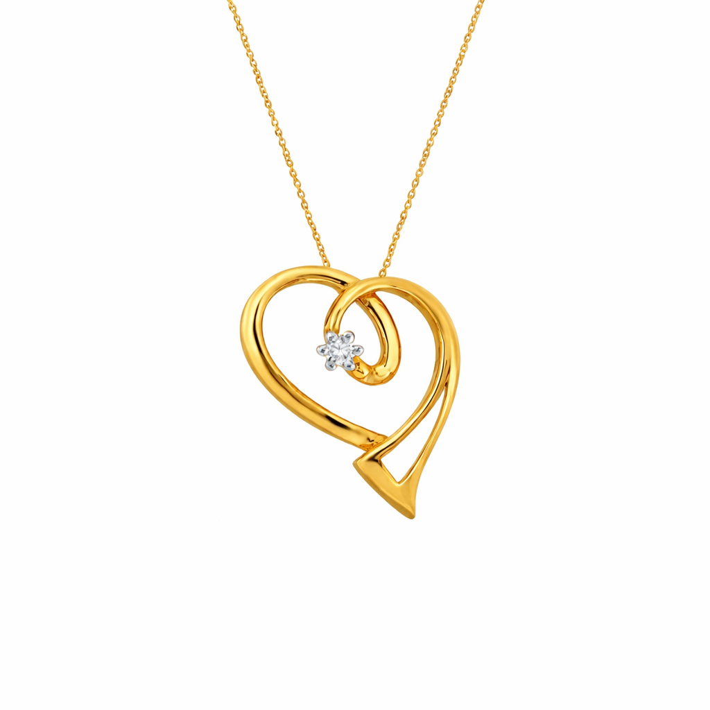 Elegant Heart Diamond Pendant