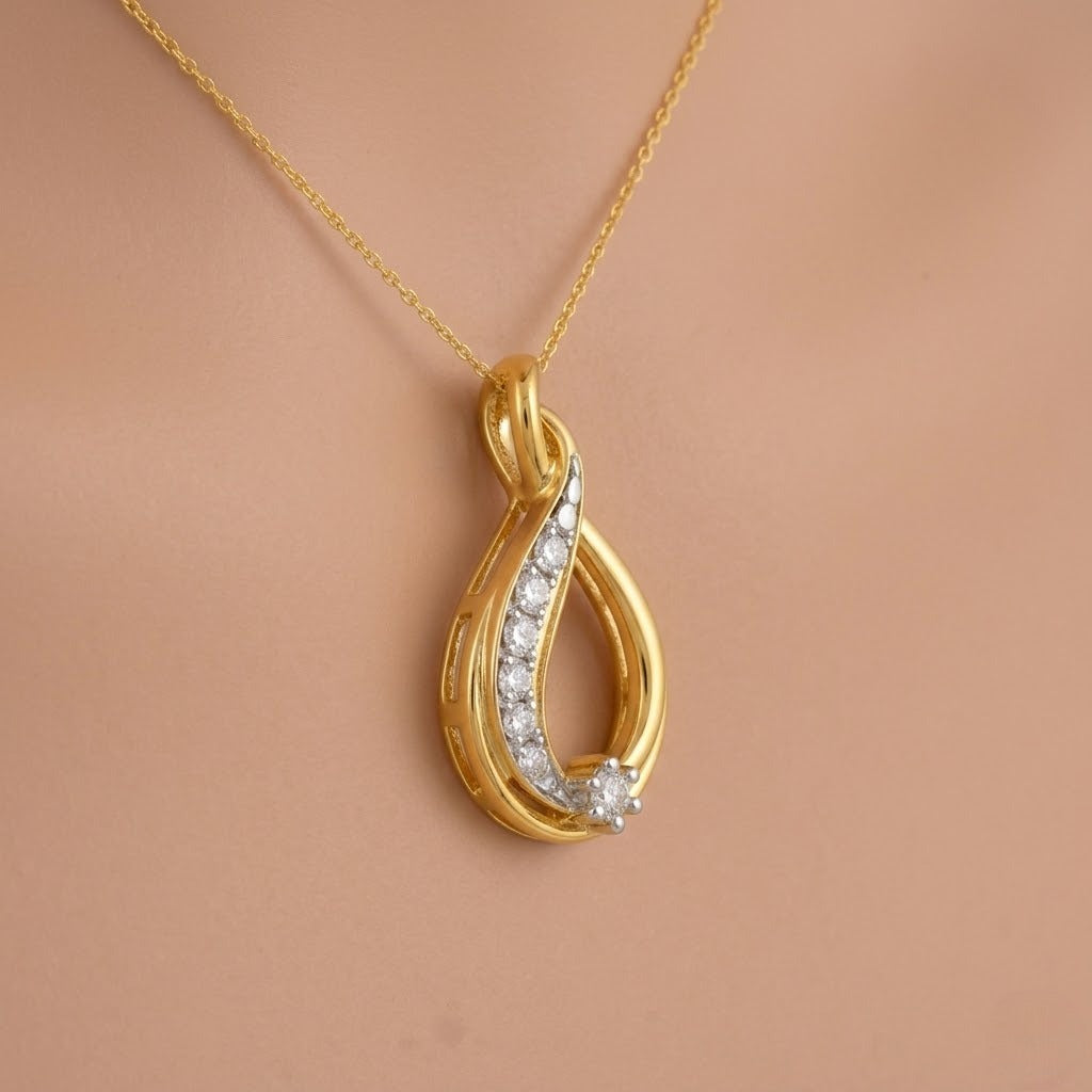 Grace Drop Diamond Pendant in 9 Karat Gold