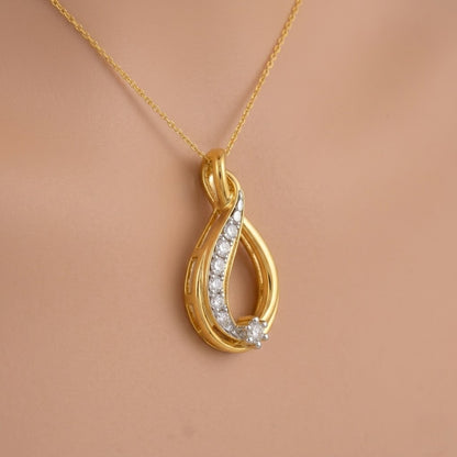 Grace Drop Diamond Pendant in 9 Karat Gold