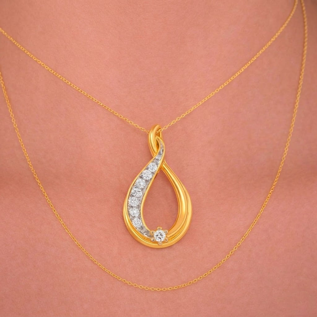 Grace Drop Diamond Pendant in 9 Karat Gold