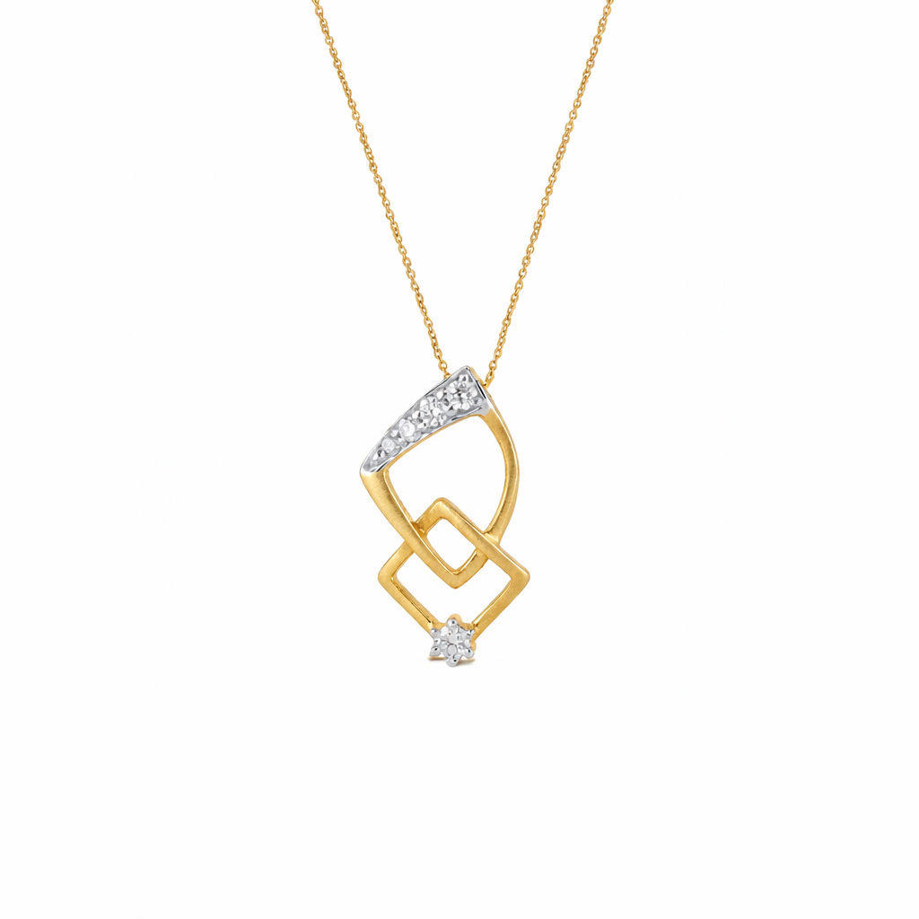 Interlocked Geometry Diamond Pendant