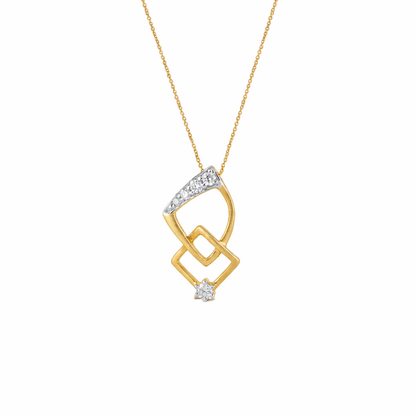 Interlocked Geometry Diamond Pendant