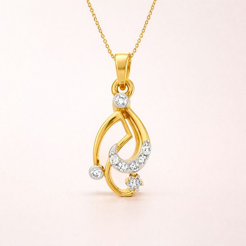 Flowing Grace Diamond Pendant in 9 Karat Gold