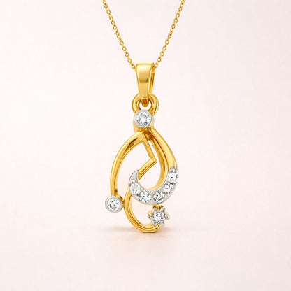 Flowing Grace Diamond Pendant in 9 Karat Gold