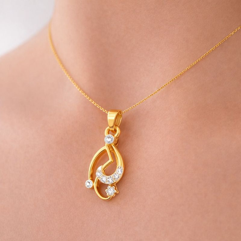 Flowing Grace Diamond Pendant in 9 Karat Gold