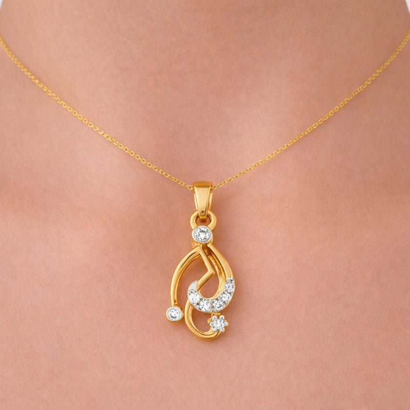 Flowing Grace Diamond Pendant in 9 Karat Gold