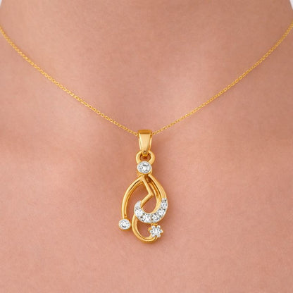 Flowing Grace Diamond Pendant in 9 Karat Gold