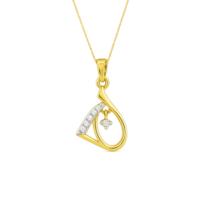 Flowing Triangle Heart Diamond Pendant