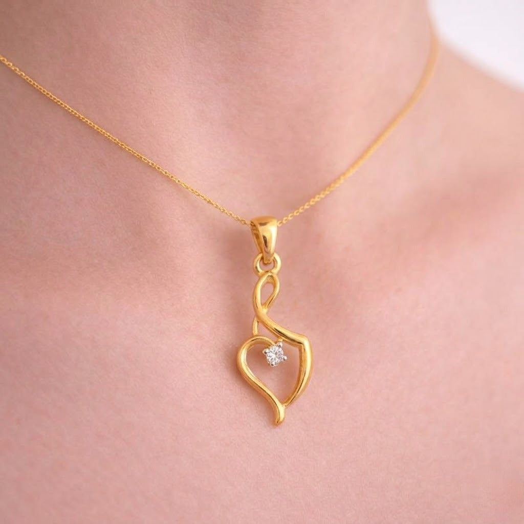 Flowing Heart Diamond Pendant