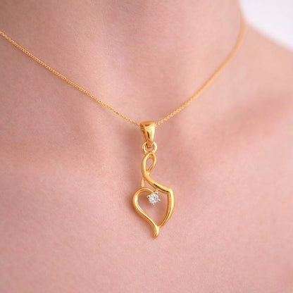 Flowing Heart Diamond Pendant