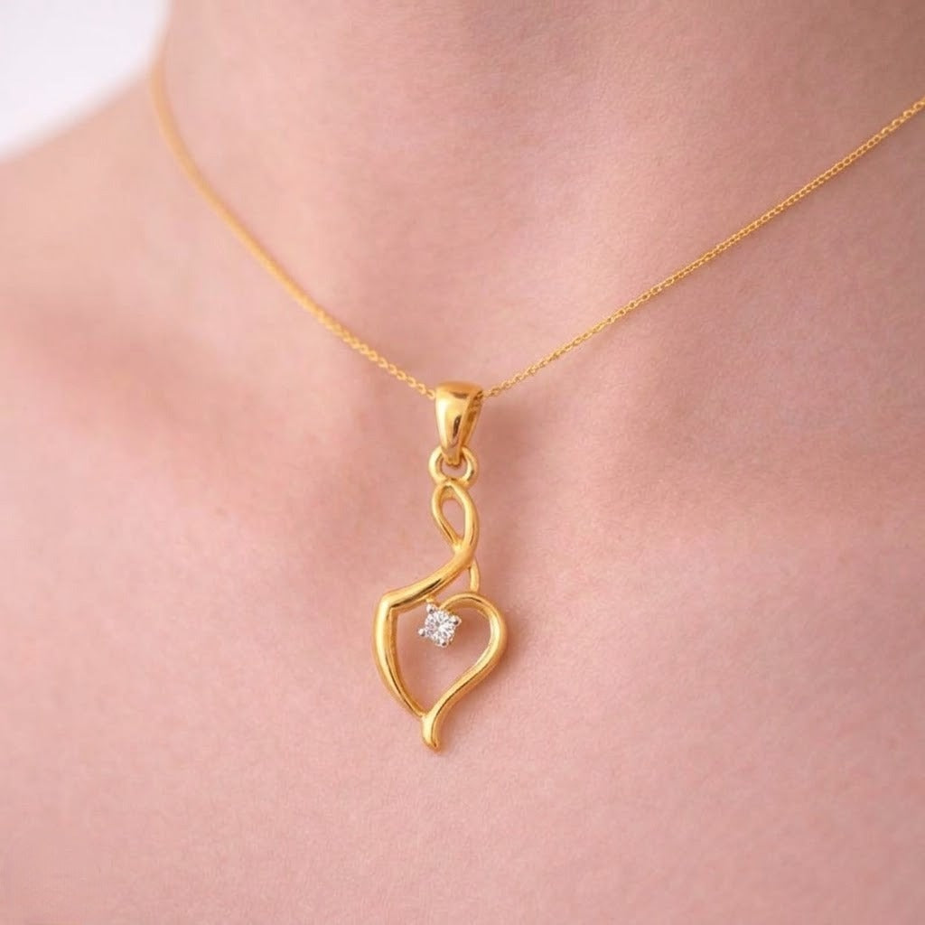 Flowing Heart Diamond Pendant