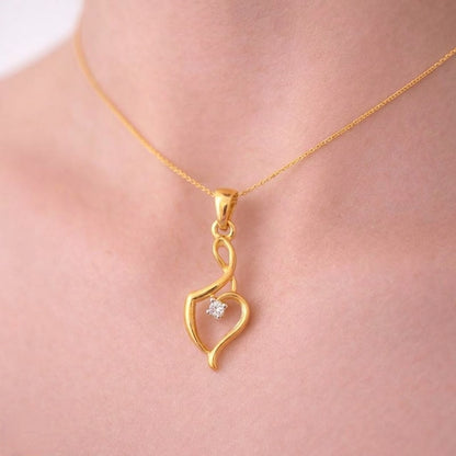 Flowing Heart Diamond Pendant