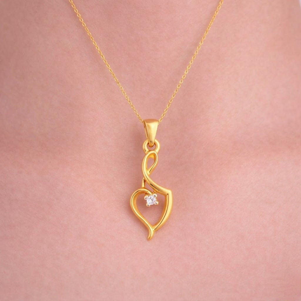 Flowing Heart Diamond Pendant