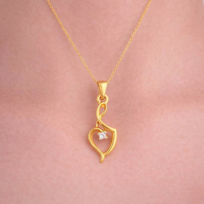 Flowing Heart Diamond Pendant