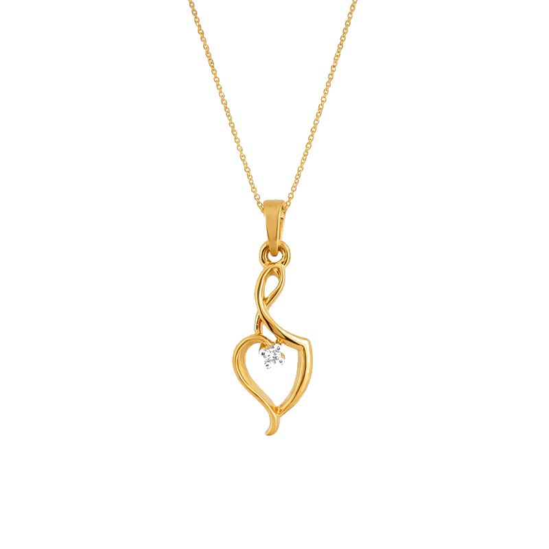 Flowing Heart Diamond Pendant