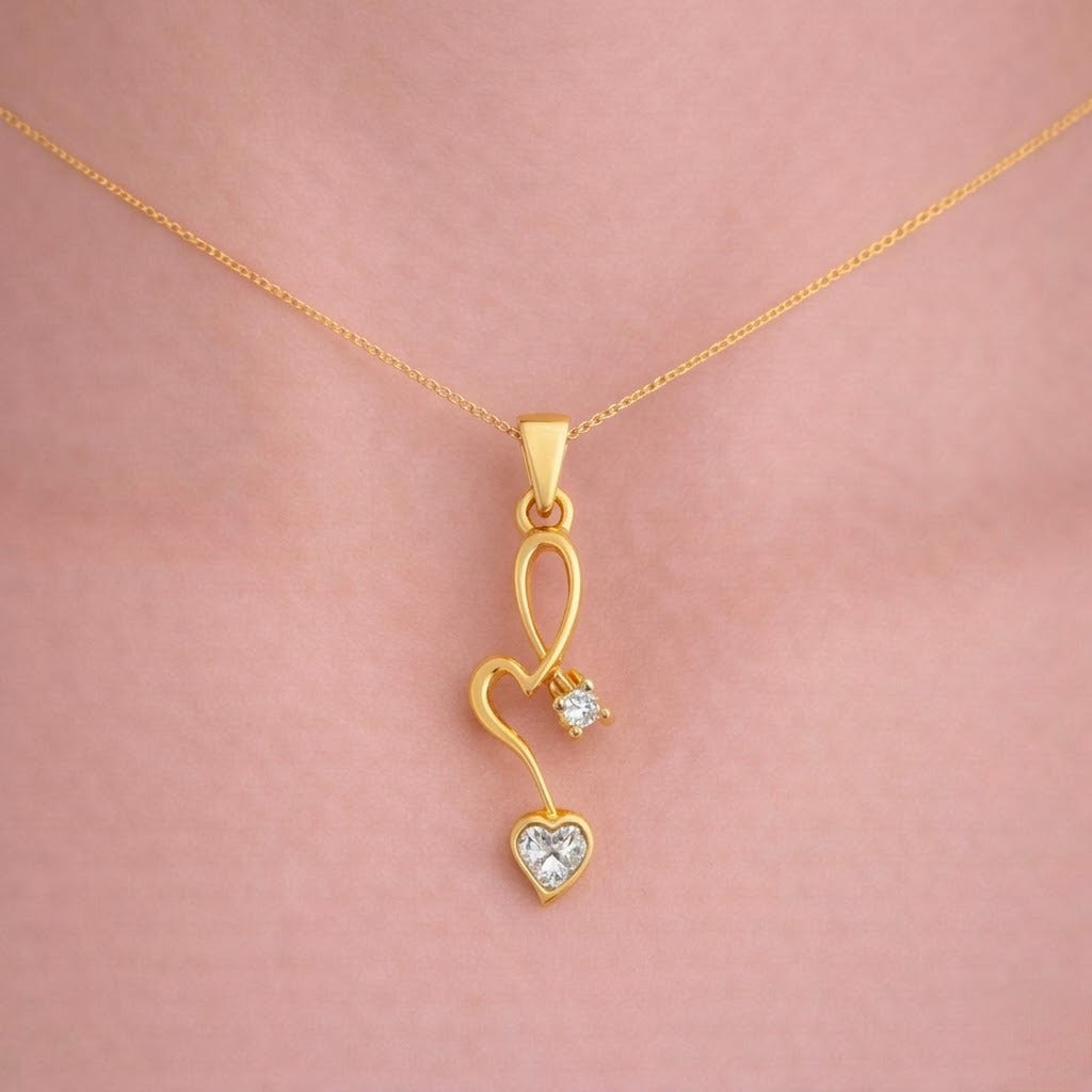 Graceful Ribbon Diamond Pendant