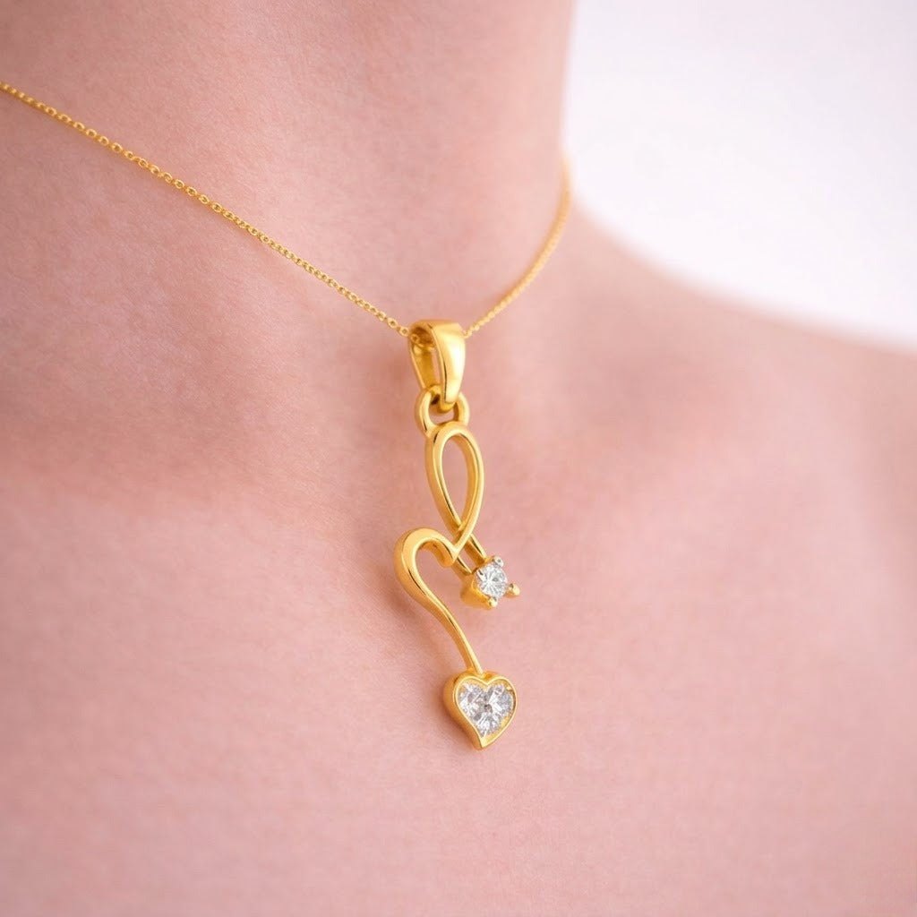 Graceful Ribbon Diamond Pendant