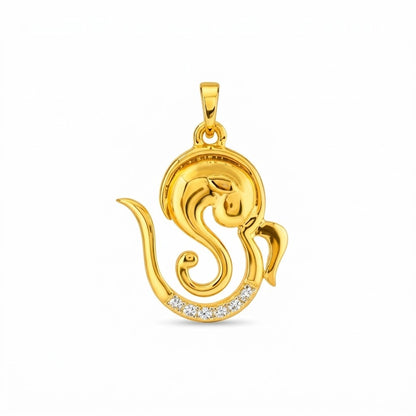Divine Om Flow Diamond Pendant in 9 Karat Gold