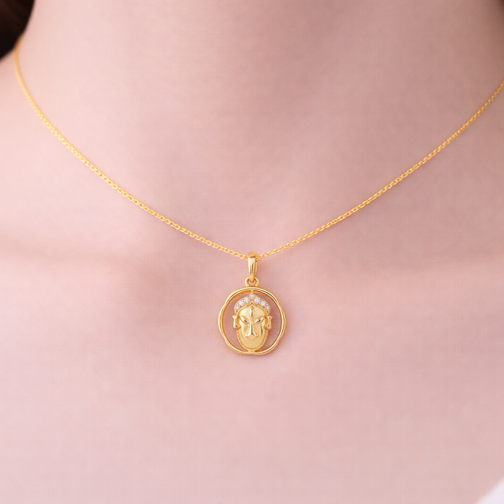Divine Grace Buddha Face Diamond Pendant