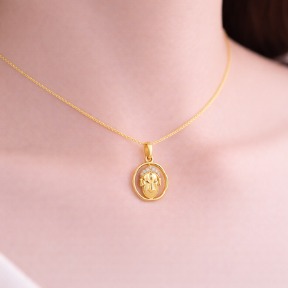 Divine Grace Buddha Face Diamond Pendant