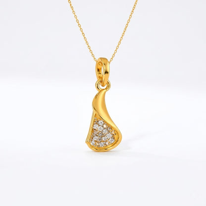 Golden Wave Diamond Pendant