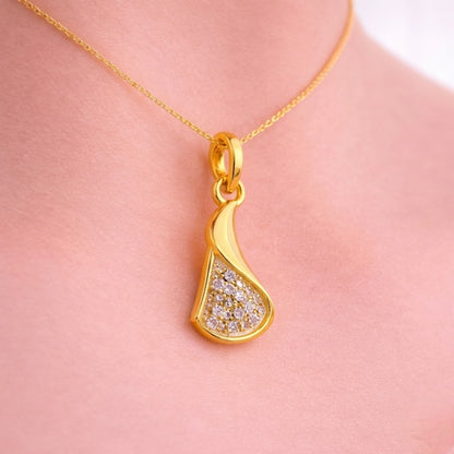 Golden Wave Diamond Pendant