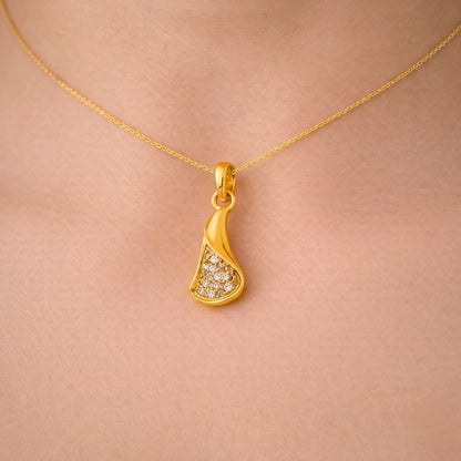 Golden Wave Diamond Pendant